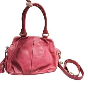 J. Crew Collection Pink Jaime Leather Satchel Handbag Top Handle Crossbody Purse